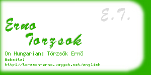 erno torzsok business card